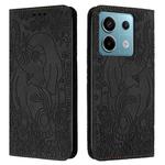 For Xiaomi Redmi Note 13 Pro 5G Retro Elephant Embossed Leather Phone Case(Black)