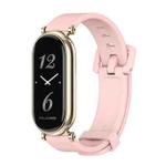 For Xiaomi Mi Band 8 Mijobs GT4 Silicone Breathable Watch Band(Pink Light Gold)