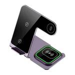 W43 15W 3 in 1 Aluminum Alloy Wireless Charging Stand (Purple)