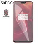 50 PCS Non-Full Matte Frosted Tempered Glass Film for OnePlus 6, No Retail Package