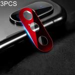 3 PCS 10D Full Coverage Mobile Phone Metal Rear Camera Lens Protection Cover for iPhone XS Max / XS / X (Red)