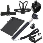 YKD-112 7 in 1 Chest Belt + Wrist Belt + Head Strap + Selfie Monopod + Tripod Mount + Carry Bag Set for GoPro Hero11 Black / HERO10 Black / GoPro HERO9 Black / HERO8 Black / HERO7 /6 /5 /5 Session /4 Session /4 /3+ /3 /2 /1, DJI Osmo Action and Other Action Cameras, Mobile Phones