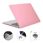 ENKAY Hat-Prince 3 in 1 Matte Laptop Protective Case + TPU Keyboard Film + Anti-dust Plugs Set for MacBook Pro 16.2 inch A2485 2021/A2880 2023, Version:US Version(Pink)
