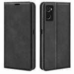 For OPPO A36 Retro-skin Magnetic Suction Leather Phone Case(Black)