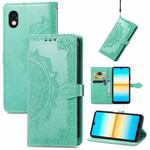 For Sony Xperia Ace III Mandala Flower Embossed Leather Phone Case(Green)