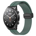 For Xiaomi MI Watch S1 22mm Solid Color Magnetic Clasp Silicone Watch Band(Olive Green)