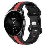For Xiaomi Watch S2 42mm 22mm Butterfly Buckle Two-Color Silicone Watch Band(Black+Red)