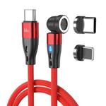 ENKAY PD60W Type-C to Type-C / 8 Pin Magnetic 540 Degrees Rotating Fast Charging Cable, Length:1m(Red)