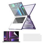 For MacBook Pro 14.2 A2442/A2779 ENKAY Hat-Prince 3 in 1 Protective Bracket Case Cover Hard Shell with TPU Keyboard Film / PET Screen Protector, Version:EU(Purple)