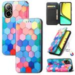 For Realme C67 4G CaseNeo Colorful Magnetic Leather Phone Case(Colored Squares)
