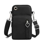 Crossbody Mobile Phone Bag Vertical Wallet Wrist Pouch With Arm Band for Women, Style: Black 