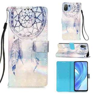 For Xiaomi Mi 11 Lite 3D Painting Horizontal Flip Leather Case with Holder & Card Slot & Wallet & Lanyard(Fantasy Wind Chimes)