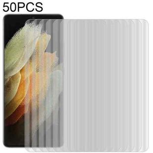 For Samsung Galaxy S21 Ultra 5G 50pcs 3D Curved Silk-screen PET Full Coverage Protective Film(Transparent)