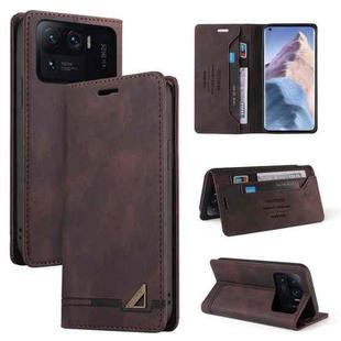 For Xiaomi Mi 11 Ultra Skin Feel Anti-theft Brush Horizontal Flip Leather Case with Holder & Card Slots & Wallet(Brown)