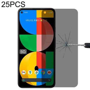 For Google Pixel 5a 5G 25 PCS 0.3mm 9H Surface Hardness 3D Curved Surface Privacy Glass Film