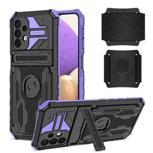 For Samsung Galaxy A32 5G Kickstand Detachable Armband Phone Case(Purple)