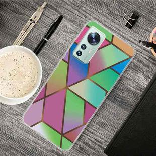 For Xiaomi 12 / 12X 5G Abstract Marble Pattern TPU Phone Case(Rhombus Gradient)