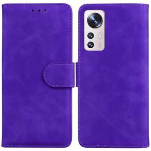 For Xiaomi 12 / 12X Skin Feel Pure Color Flip Leather Phone Case(Purple)