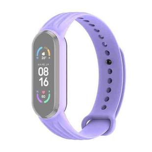 For Xiaomi Mi Band 6 / 5 Willow Texture Silicone Watch Band(Lavender Purple)