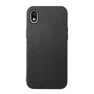 For Sony Xperia Ace III Wood Texture PU Phone Case(Black)