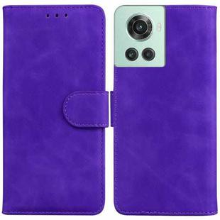 For OnePlus 10R / Ace Skin Feel Pure Color Flip Leather Phone Case(Purple)