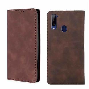 For ZTE Libero 5G Skin Feel Magnetic Flip Leather Phone Case(Dark Brown)
