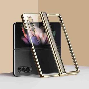 For Samsung Galaxy Z Fold3 5G Electroplating PC Full Coverage Shockproof Phone Case(Gold)