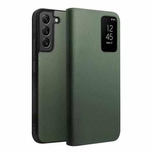 For Samsung Galaxy S22 5G QIALINO Magnetic Genuine Leather Phone Case(Green)