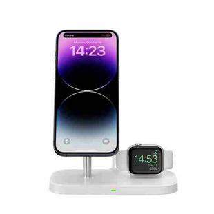 WA21 2 in 1 Magnetic Wireless Charger Phone Holder for iPhone 12 / 13 / 14 / 15 Series Phones & AirPods(White)