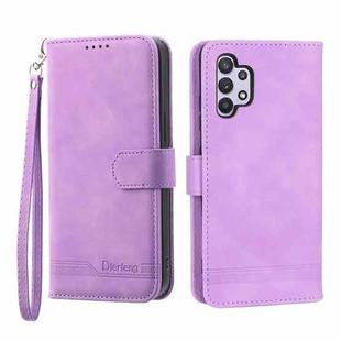 For Samsung Galaxy A32 5G Dierfeng Dream Line TPU + PU Leather Phone Case(Purple)