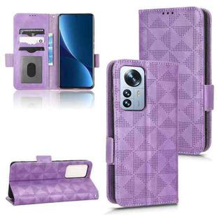 For Xiaomi 12 / 12S Symmetrical Triangle Leather Phone Case(Purple)