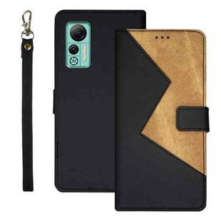 For Ulefone Note 14 idewei Two-color Splicing Leather Phone Case(Black)