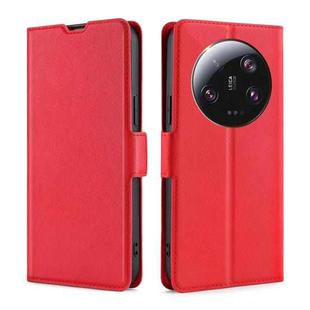 For Xiaomi 13 Ultra 5G Ultra-thin Voltage Side Buckle Horizontal Flip Leather Phone Case(Red)
