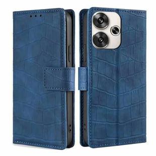 For Xiaomi Redmi Turbo 3 5G Skin Feel Crocodile Magnetic Clasp Leather Phone Case(Blue)