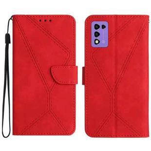 For ZTE Libero 5G III Stitching Embossed Leather Phone Case(Red)