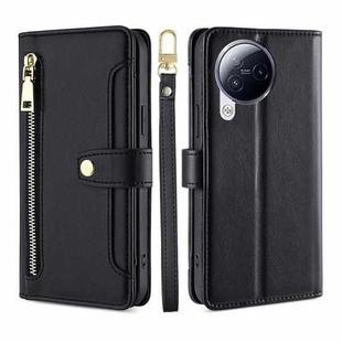 For Xiaomi Civi 3 5G Sheep Texture Cross-body Zipper Wallet Leather Phone Case(Black)