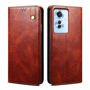 For OPPO Reno11 F / F25 Pro Oil Wax Crazy Horse Texture Leather Phone Case(Brown)