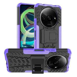 For Xiaomi Redmi A3 4G Tire Texture TPU + PC Phone Case with Holder(Purple)