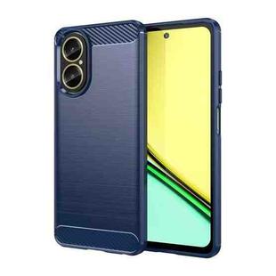 For Realme C67 4G Brushed Texture Carbon Fiber TPU Phone Case(Blue)