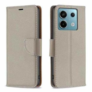 For Xiaomi Redmi Note 13 Pro 4G Global Litchi Texture Pure Color Leather Phone Case(Grey)