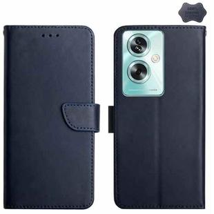 For OPPO Reno11 F 5G/F25 Pro 5G HT02 Genuine Leather Fingerprint-proof Flip Phone Case(Blue)
