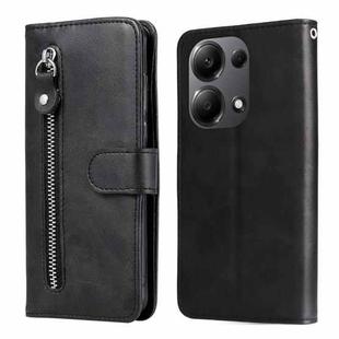 For Xiaomi Redmi Note13 Pro 4G Global/Poco M6 Pro 4G Fashion Calf Texture Zipper Leather Phone Case(Black)