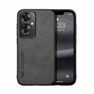 For OPPO Reno11 F 5G Global Skin Feel Magnetic Leather Back Phone Case(Dark Grey)
