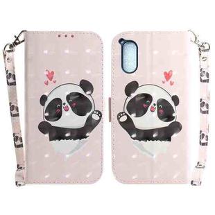 For Sony Xperia 5 V 3D Colored Horizontal Flip Leather Phone Case(Heart Panda)