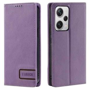 For Xiaomi Redmi Note 12 Pro+ 5G Global TTUDRCH RFID Retro Texture Leather Phone Case(Purple)