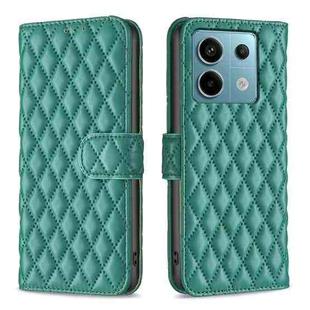 For Xiaomi Redmi Note 13 Pro 5G Diamond Lattice Wallet Leather Flip Phone Case(Green)