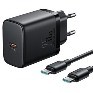 JOYROOM JR-TCF11 25W USB-C / Type-C Port Fast Charger with Cable Set, EU Plug(Black)