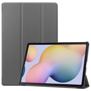 For Samsung Galaxy Tab S8+ / Tab S8 Plus /  Tab S7 FE / Tab S7+ Custer Texture Smart PU Leather Case with Sleep / Wake-up Function & 3-Fold Holder(Gray)