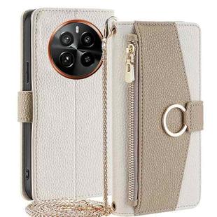 For Realme GT5 Pro 5G Crossbody Litchi Texture Leather Phone Case(White)