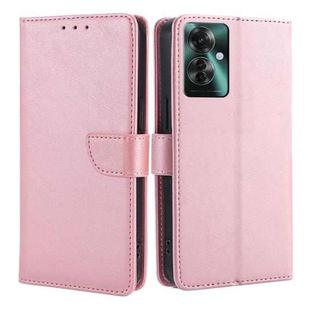 For OPPO Reno11 F 5G Calf Texture Buckle Flip Leather Phone Case(Rose Gold)